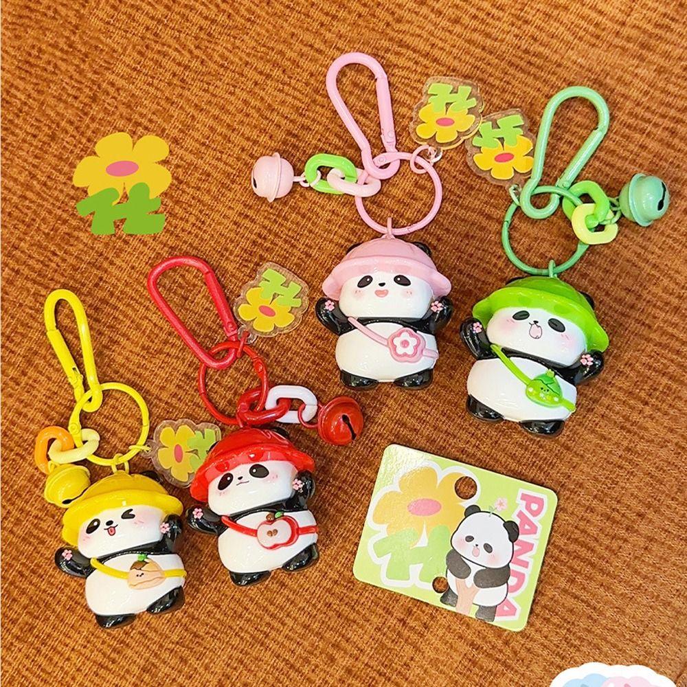 Creative Cartoon Panda Keychain Cute Key Ring Hanging Accessories Bag Pendants  Small Gifts