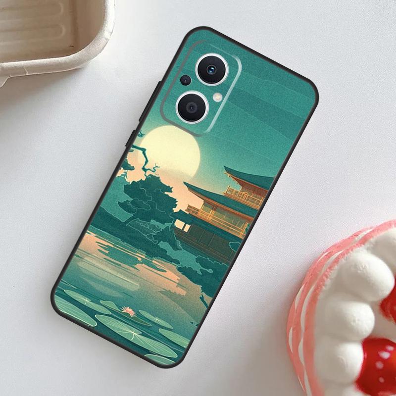 Японский стиль Арт Чехол Япония для OPPO Reno 10 Pro 11F 4Z 5Z 8T 4 5 6 7 8 Lite OPPO Find X2 X3 Neo X5 X6 Pro Чехол