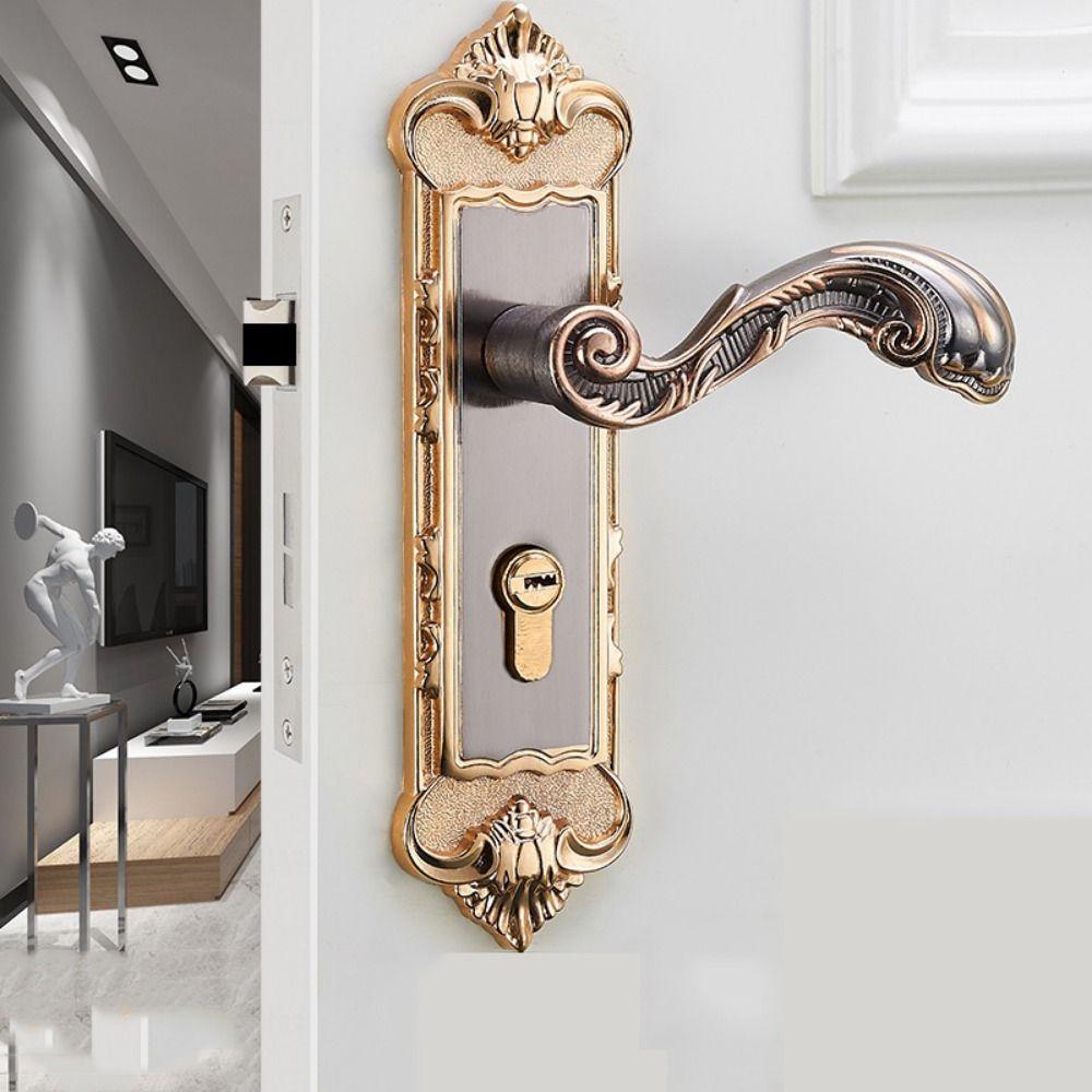 Easy Install Bedroom Interior Door Lock Vintage Interior Door Knobs Security Lock Household