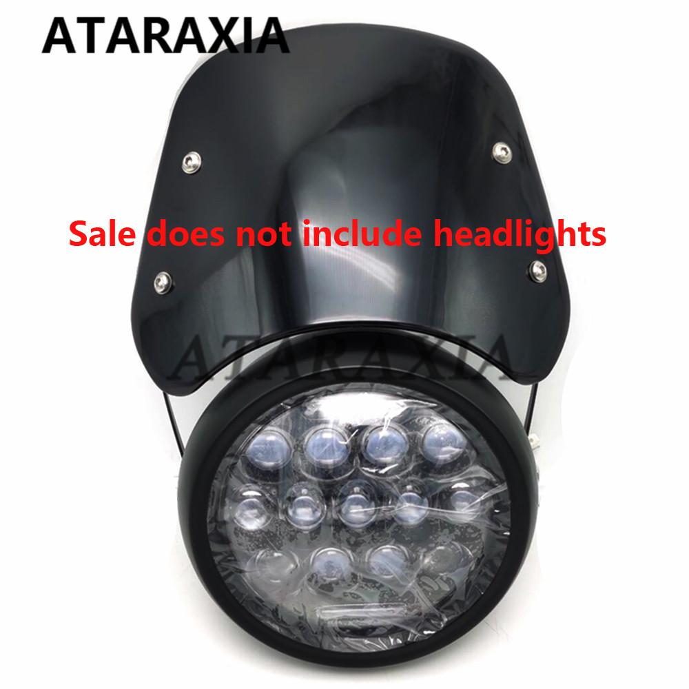 Лобовое стекло мотоцикла, ветровой дефлектор, универсальный 6,5 "-9,45" обтекатель фар для Harley Honda Yamaha Kawasaki