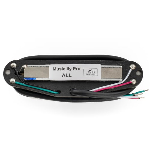 Musiclily Pro ST-DPLA Alnico 5 Single-Size Humbucker Pickup, 6.2K, for Strat Electric Guitars with Cream Body and Chrome Rails