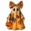 Patchwork Halloween Light Up Ghost Figurine Patchwork Ghost Halloween Decor  Halloween Decoration