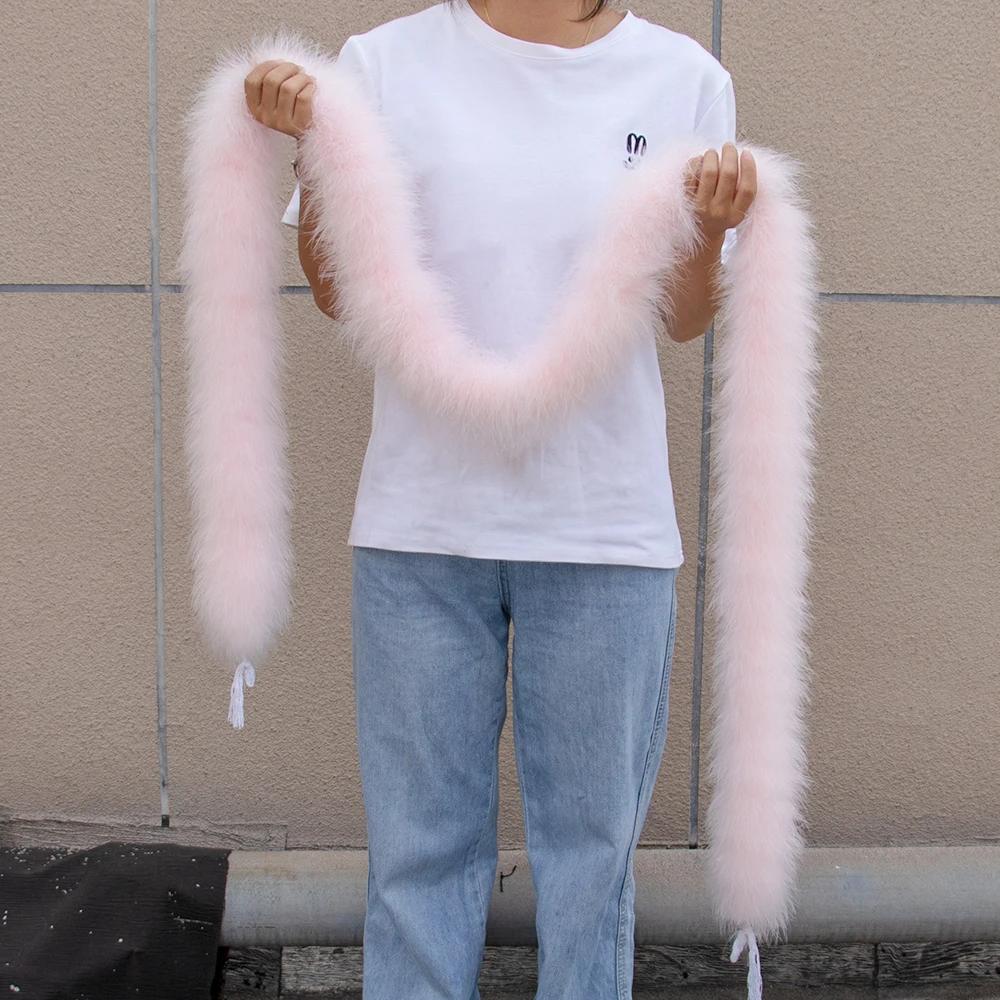 2M 50Grams Marabou Turkey Feathers Boa Trim for Crafts Needlework Shawl Party Scarf Carnival Costume Wedding Plumes Decoration