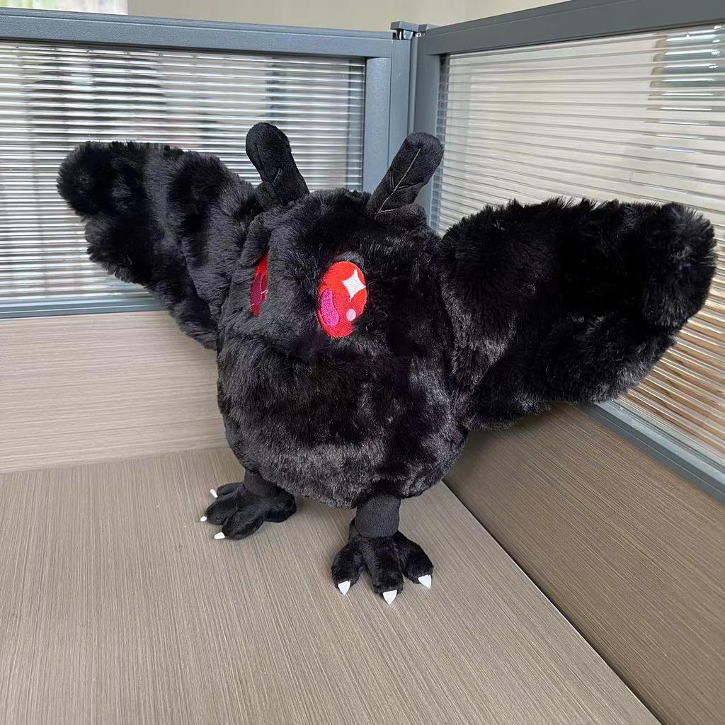 28cm Mothman Plush Toy Cute Cartoon Soft Pillow With Embroidered Eyes Birthday Gift