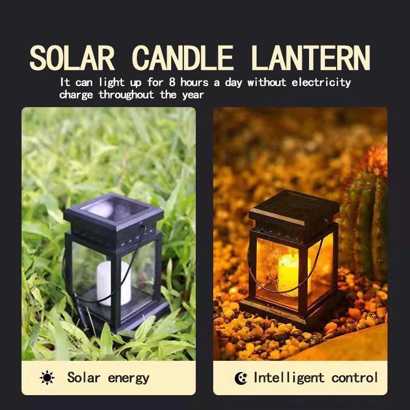 Solar Light Outdoor Garden Flickering Candle Lantern Lamp Solar Powered Hanging LED String Lights  for Patio Garden Decoration
