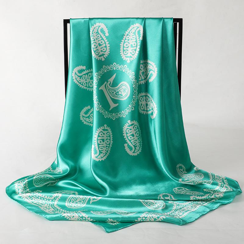 2025 Hip Hop Hijab Scarf Women Print Neckerchief Foulard Square Satin Silk Scarves Shawls And Wraps Lady Pashmina Bandana 2025
