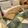 1Pc Geometric Duvet Cover 100% Cotton Thickened Check Bedding Hotel Quality Nordic Style Comforter Cover with Zipper Closure