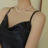 [ Modernlike ] 14K Gf Silver Rice Grain Ugly Freshwater Pearl Silver Necklace Self-Wedding