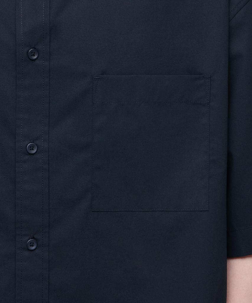 MUSINSA STANDARD Oversized Poplin Short Sleeve Shirt [Navy]