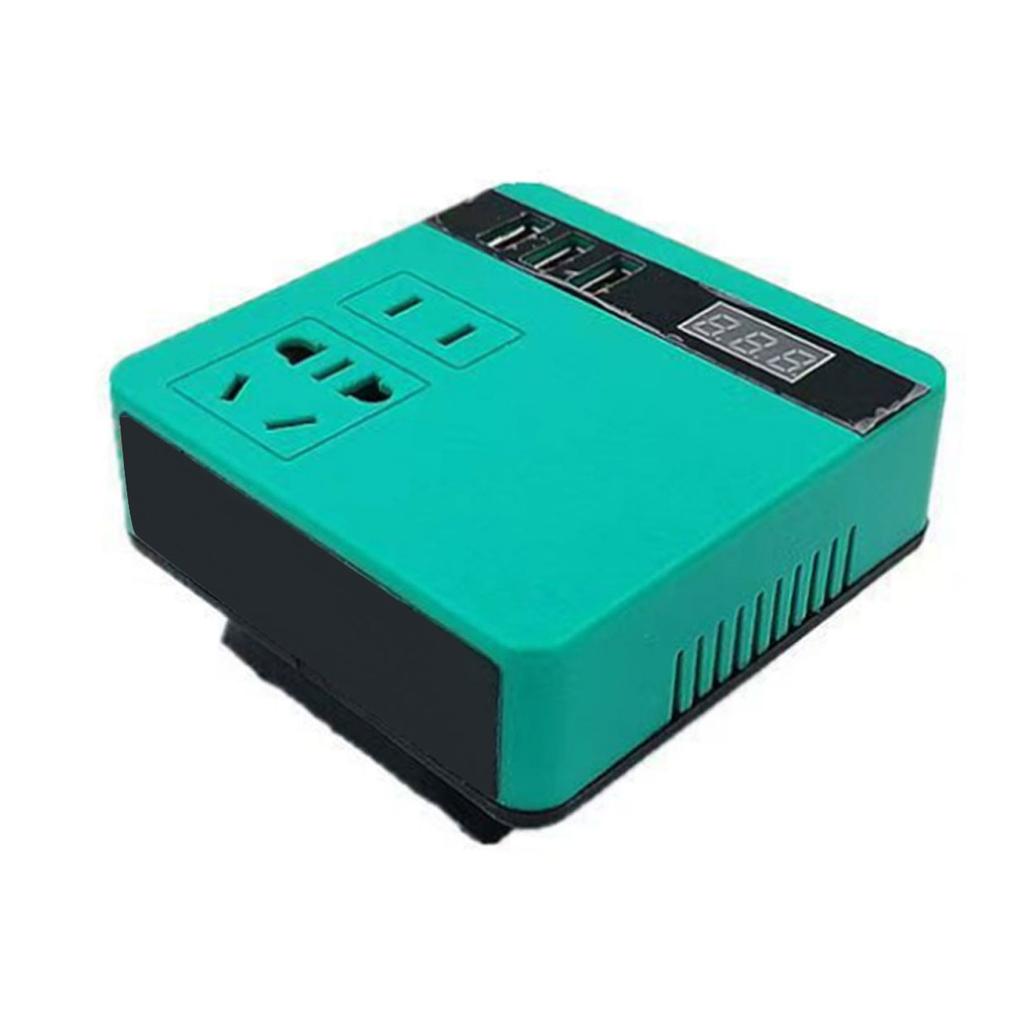 Автомобильный инвертор 18В~21В в AC220В 100Вт с 3 портами USB и розеткой, LCD дисплей