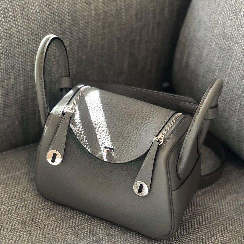 Half Wax Thread Lindi Bag Mini Top Layer Togo Cowhide Leather Single Shoulder Handbag Crossbody Women's Bag Doctor Bag Crossbody Bag