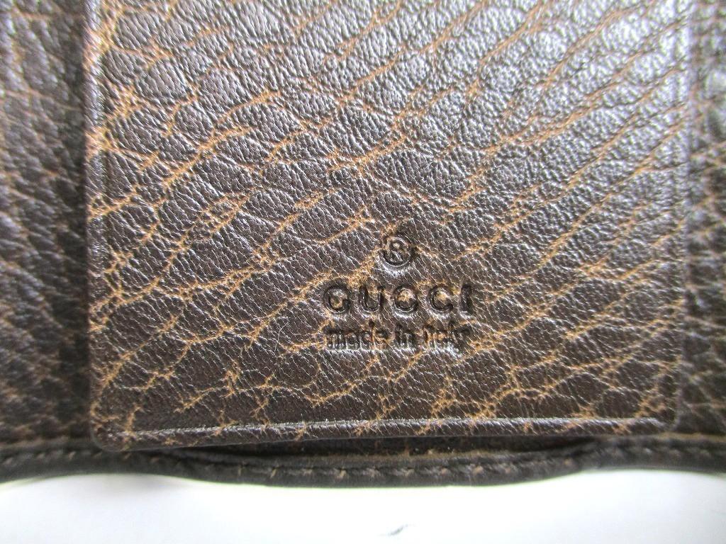 Оригинальный брелок GUCCI GG из темно-коричневой кожи 6 фото #a995 Открытая коробка