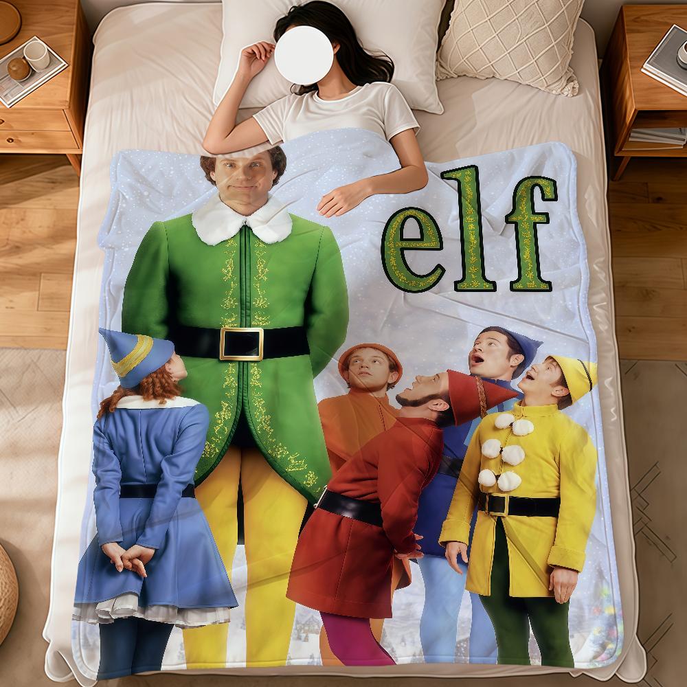 movie funny art Christmas e-Elf soft warm plush blanket for dormitory sofa living room pet hogar bedroom gift nap home Flannel