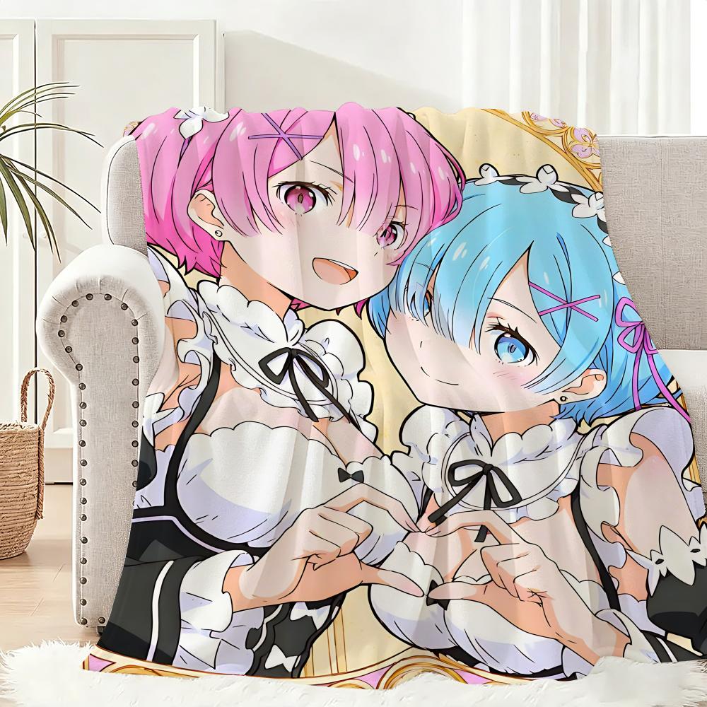 ReZero Anime Throw Lightweight 240g Flannel Blanket Soft Skin-friendly for Summer Cooling