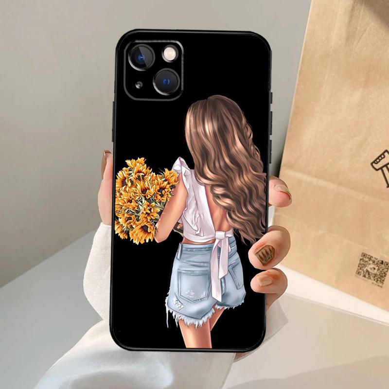 Baby Mother Brown Girl Family Phone Case For iPhone 18 17 Air 16 14 13 12 11 15 Pro Max 13 12 mini 15 16 Plus 16e Cover Coque