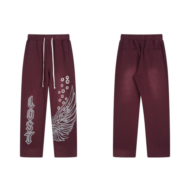 European and American tide brand hot diamond letter printing high street trend leisure street men's and women's leisure loose sweater trousers
