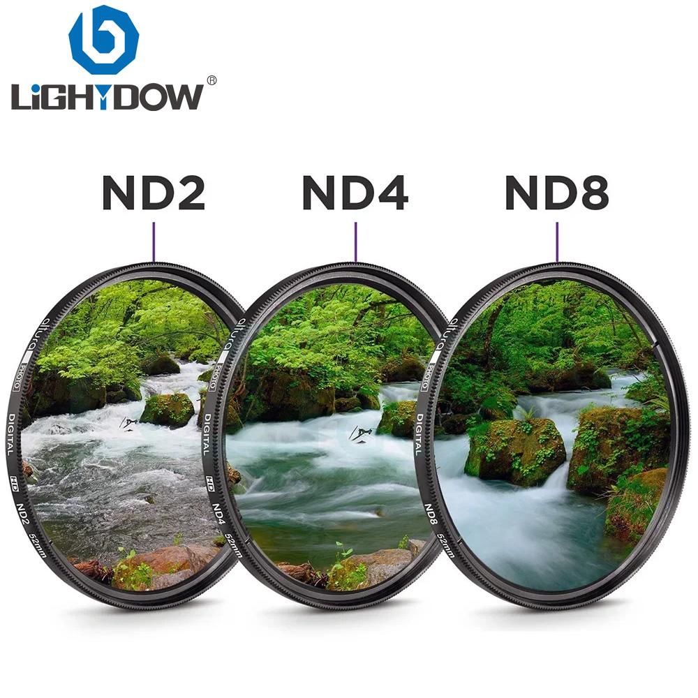 Наборы фильтров Lightdow UV+CPL+FLD+ND2 ND4 ND8 49/52/55/58/62/67/72/77/82мм для объективов камер Cannon Nikon Sony Водонепроницаемые