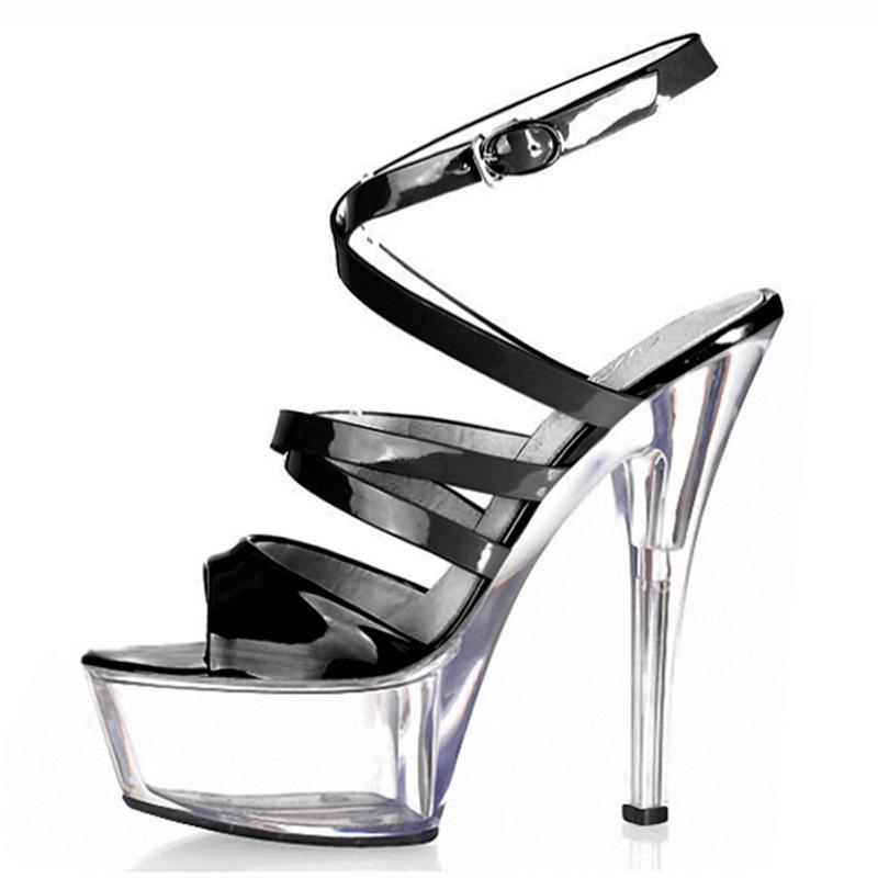 15 см высокие каблуки тонкие каблуки водонепроницаемые туфли на платформе сочетание цветов полые ненависть небо высокие хрустальные свадебные туфли женщины