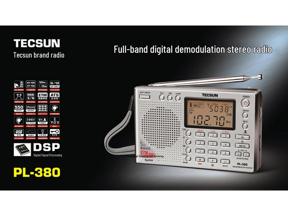 Tecsun PL-380 Цифровое стерео всеволновое FM портативное радио