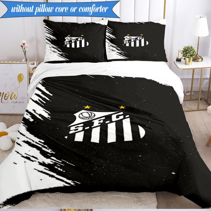 3PCS Powerful Football Crest Design Printed Soft Bedding Set,Including 1pc Duvet Cover And 2pcs Pillowcases Perfect for Bedroom, Dormitory, Fan gift