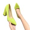 Fashion 2025 Shoes Thick Heel Woman Pumps Candy Color Women  Office Pointed Toe High Heels Wedding Female Heel Shoes