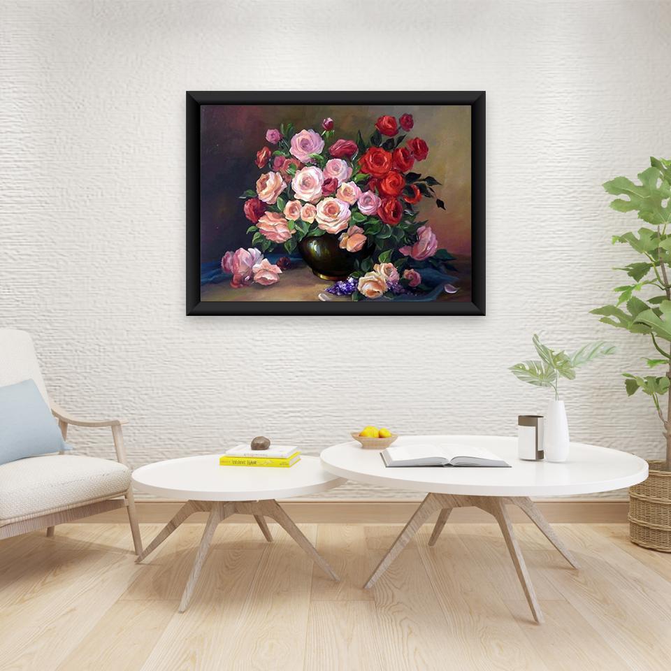 5D DIY Алмазная картина Цветок Набор для вышивки крестом Мозаика Цветочная Алмазная вышивка Роза Полный круглый дрель Домашнее украшение