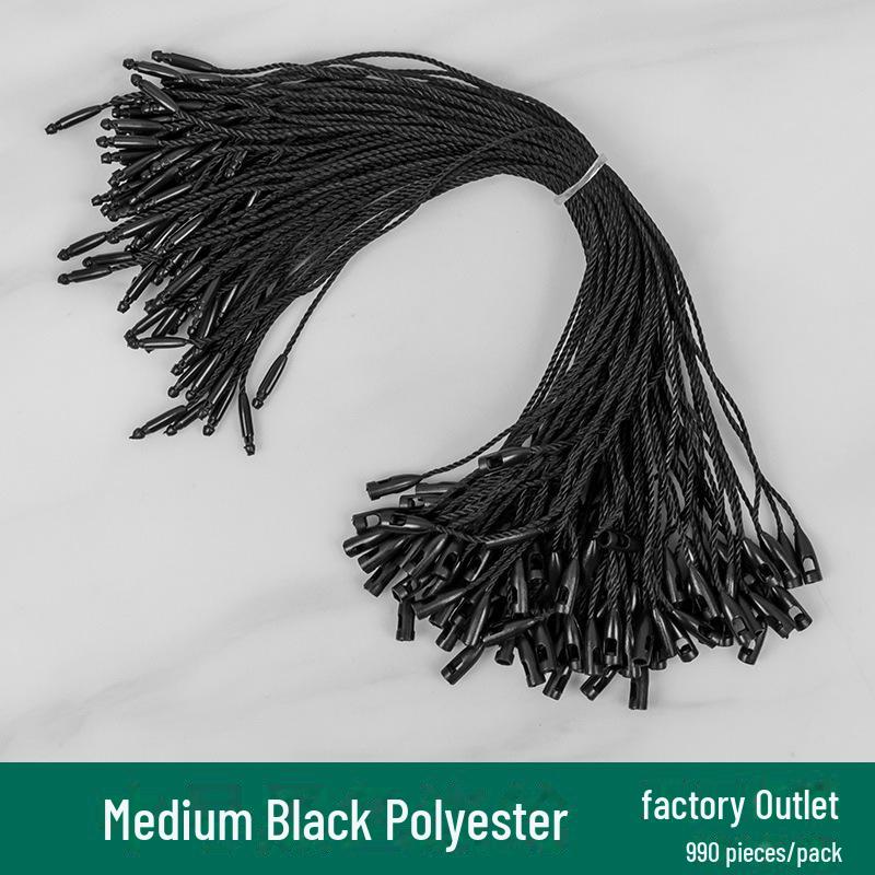 Универсальный шнур из полиэстера черного и белого цвета с пряжкой в форме пули для бирок на одежде и багаже