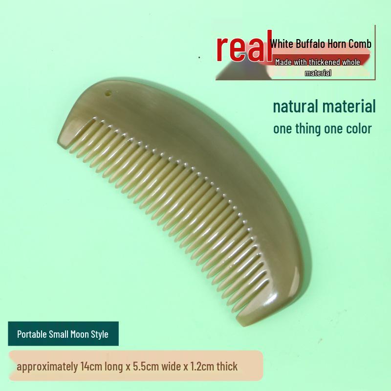 Утолщенная Премиальная Резная Белая Буйволиная Роговая Расческа - Доступны Различные Стилі