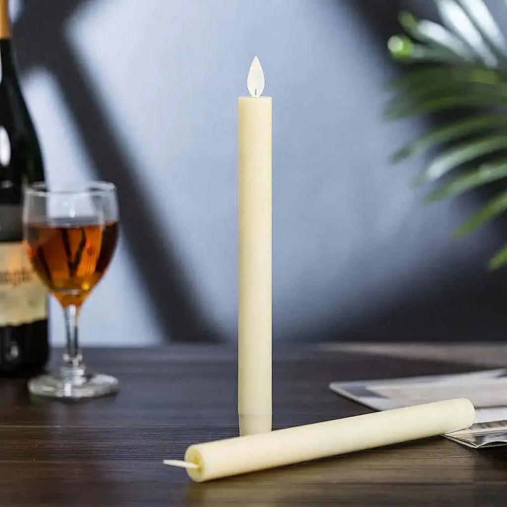 Moving Flame Taper Candles With Remote And Timer, Flameless LED Candlesticks Flickering With Moving Wick, Christmas Decorations