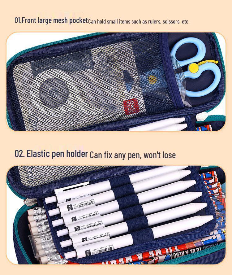 Большой пенал в корейском стиле для студентов - Простой дизайн