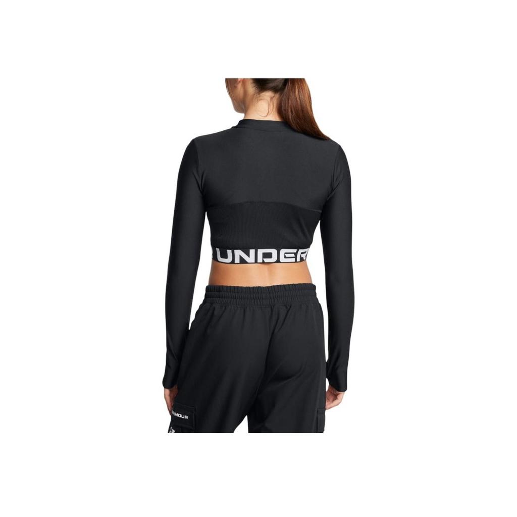 Under Armour Футболка HeatGear Letter Print, быстросохнущая, влагоотводящая, удобная, с застежкой-молнией на половину длины, открытым воротником, коротким рукавом, стандартная 1388692-001