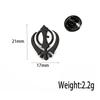 Брошь/зажим для галстука из нержавеющей стали с застежкой-бабочкой, значок с сикхским символом для мужского костюма, элегантная кнопка-анти-экспозиция для женщин.
