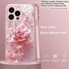Чехол для телефона из розового металлического стекла с розой и короной для iPhone 11 12 13 14 15 16 17 Pro Max Plus 17Air 16E 7 8 Xr XsMax Xs Задняя крышка