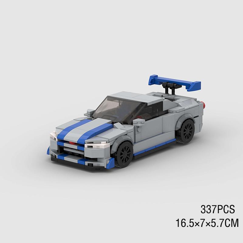 MOC F1 City Speed Sports Champion Racing Car Building Blocks Brick R34 RX-7 Vehicle Supercar Fast & Furious MK4 Supra Kids Toys