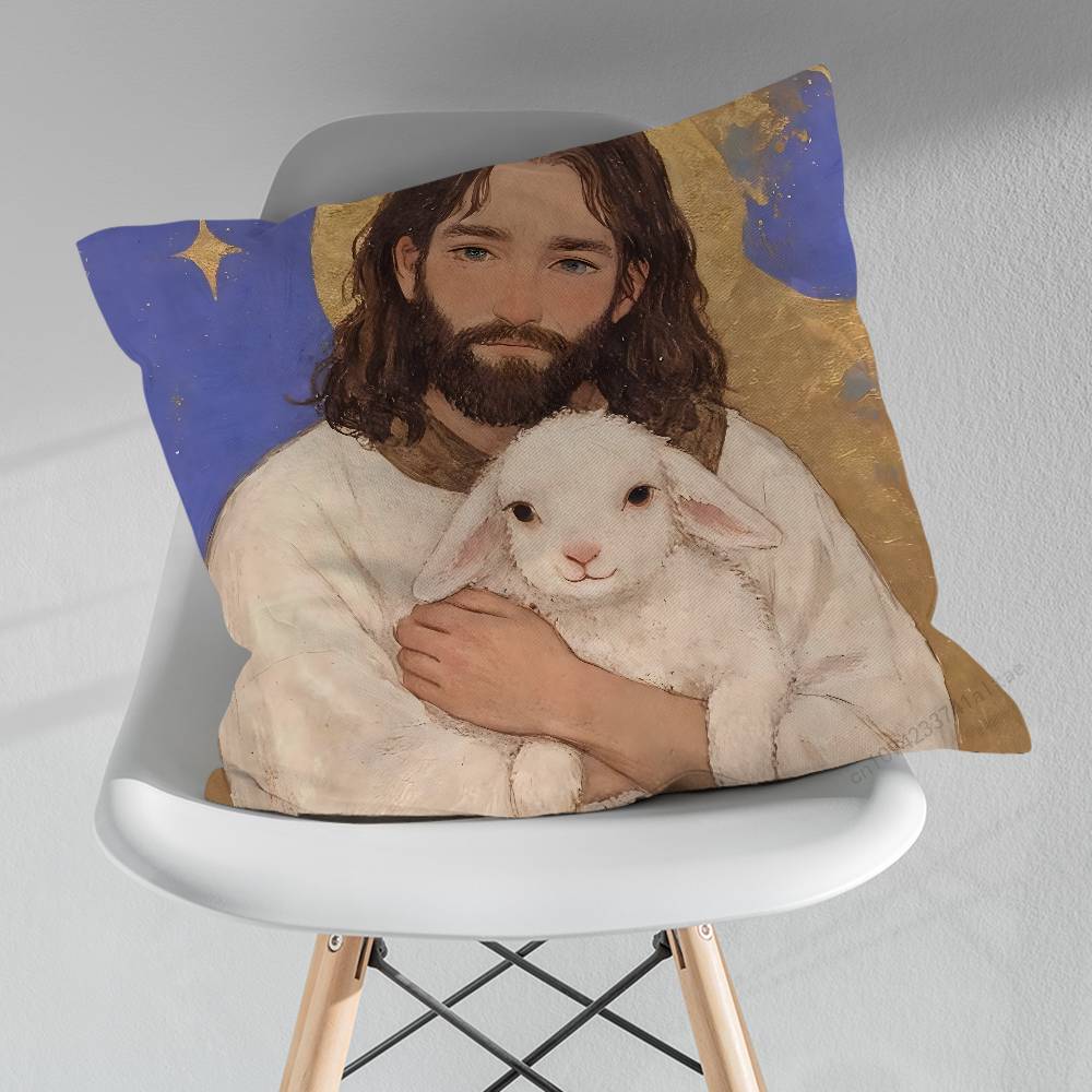 Bible Jesus Belief Various Sizes Square Pillow Case For Car Home Bedchamber Decor Birthday Gift