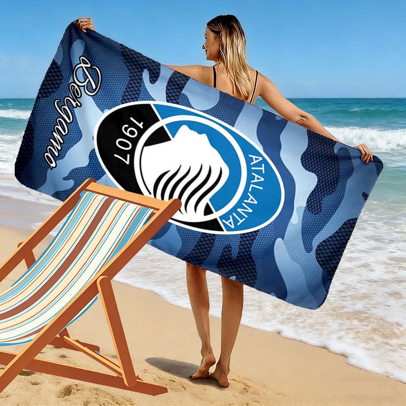 Atalanta Team Spirit Print Beach Towel, Large Soft Quick Dry Towel for Beach Camping Swimming