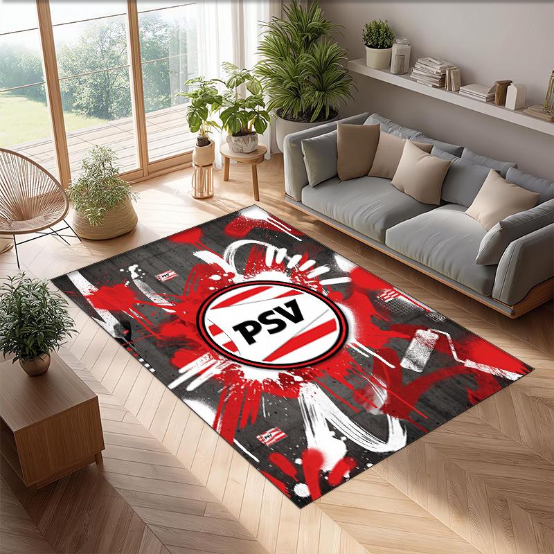 PSV Eindhoven FC Soccer Football Pattern Soft Area Rug Non Slip Indoor Floor Carpet Sports Decor Mat for Bedroom