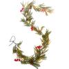 Christmas Wreath With Cones, Red Berries, Bells, Powered Lights, Suitable For Door Frames, Stairs, Fireplaces, Indoors And Outdoors