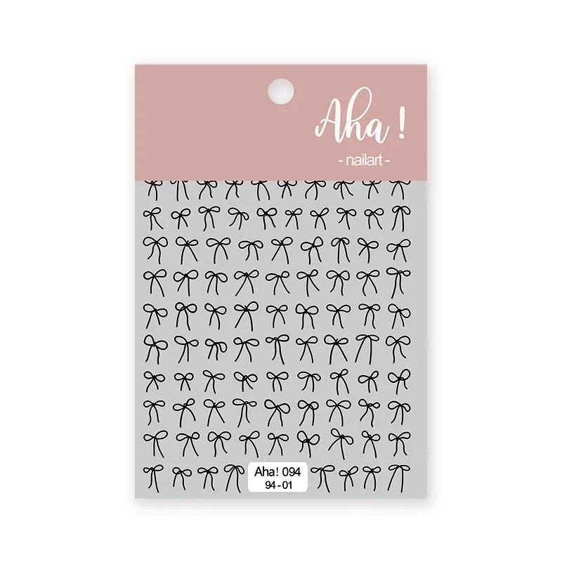 1Pc Bowknot Ribbon Nail Sticker French Bow Decals Self Adhesive Manicure Decorations DIY Cute Nail Accessories