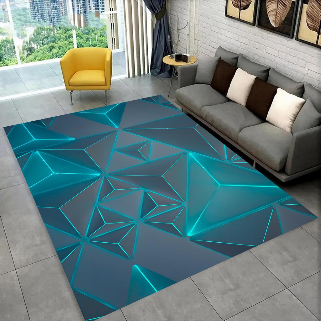 3D Visual Carpet Abstract Geometric Grid Living Room Decoration Carpet