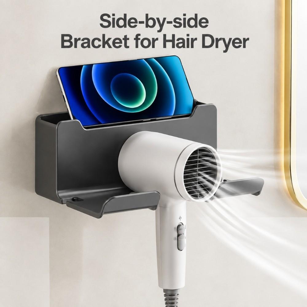1Pc Wall Mounted Hair Straightener Holder Punch-Free Hair Dryer Bracket Home Use