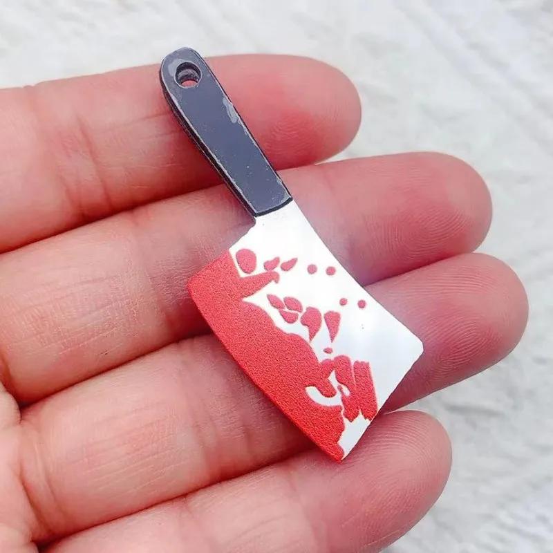 Акриловые подвески Хэллоуин Кровь Нож Подвески Подвеска для DIY Серьги Брелок Изготовление Ювелирных Изделий Дизайнерские Подвески