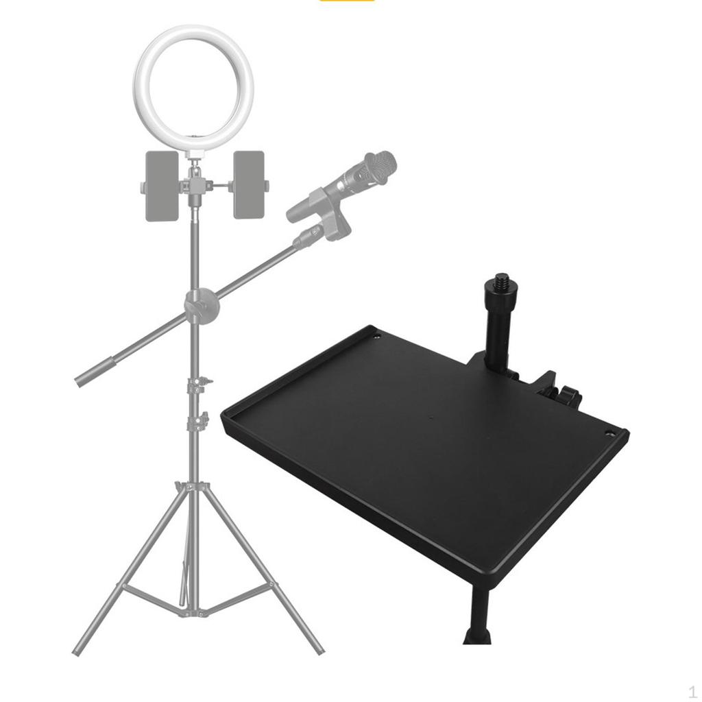 Microphone Stand Tray Holder, Mic Sound Card Tray, Clamp On Utility Shelf for Music Sheet,