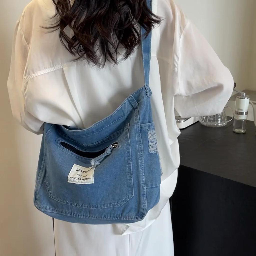 Denim Bag Shoulder Bag Large Capacity Women's Commuter Tote Bag