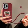 Knitted Cherry Lanyard Suitable for Apple 16PRO Mobile Phone Case Iphone15 Metal Leather Pattern 14 Autumn and Winter Large Hole 13
