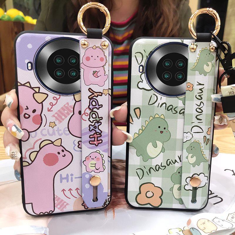 Fashion Design Cartoon Phone Case For Cubot Note20 Silicone Back Cover Wrist Strap Soft Case Waterproof Ring Anti-knock