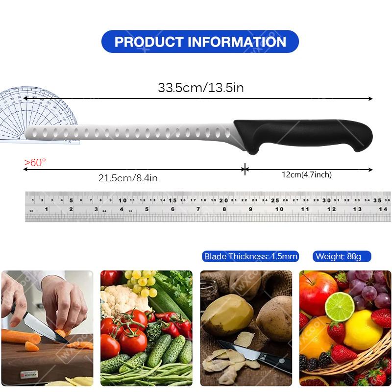 WXCOO Hand Forged Ham Knife Meat Slicing Stainless Steel Brisket Carving Knife Versatile Knife for Cooking Roasts Household