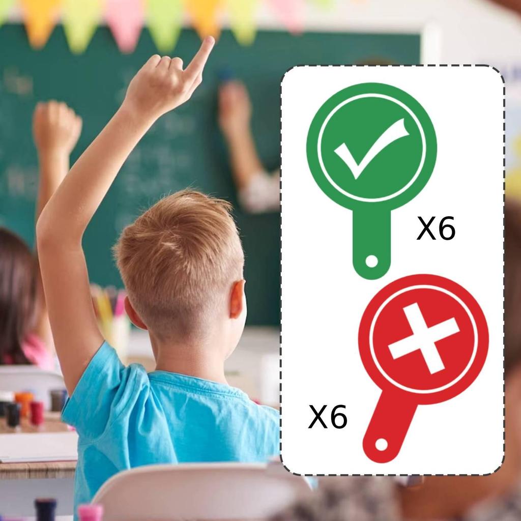 12 Pieces Classroom Voting Paddles Answer Portable Lightweight Double Sided