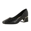 New Designers Classics Square Toe Chunky Heel Women Pumps High Heels Work Shoes Elegant Black White Office Ladies Shoe Size35-43