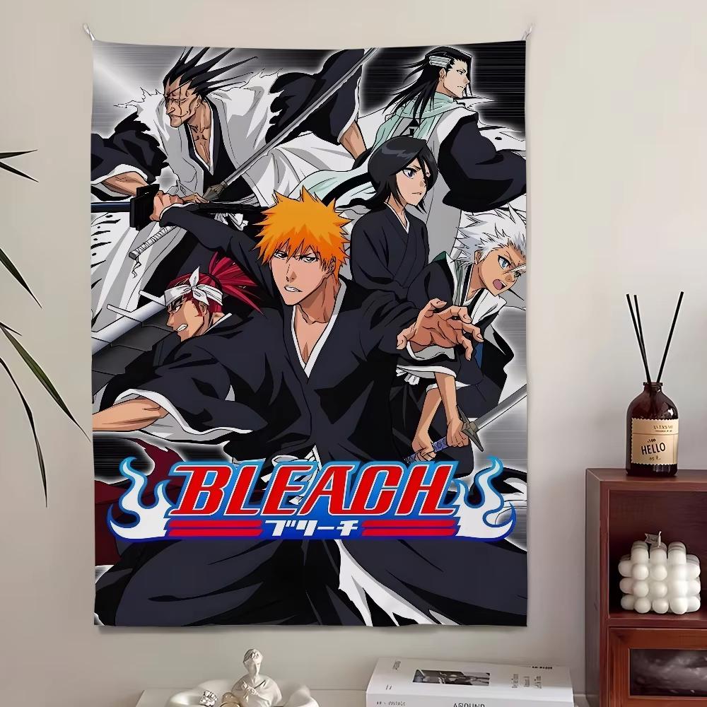 Г bleach Однотонный коллаж из манги Настенный гобелен Итиго Куросаки Аниме Арт-принт Стильное настенное украшение для спальни Комнаты в общежитии